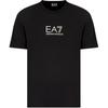 EA7 Gold Logo Printed Plain Knit Crew Neck Short Sleeve T-Shirt Men Tops Black 7M000301-AF13739-UC001
