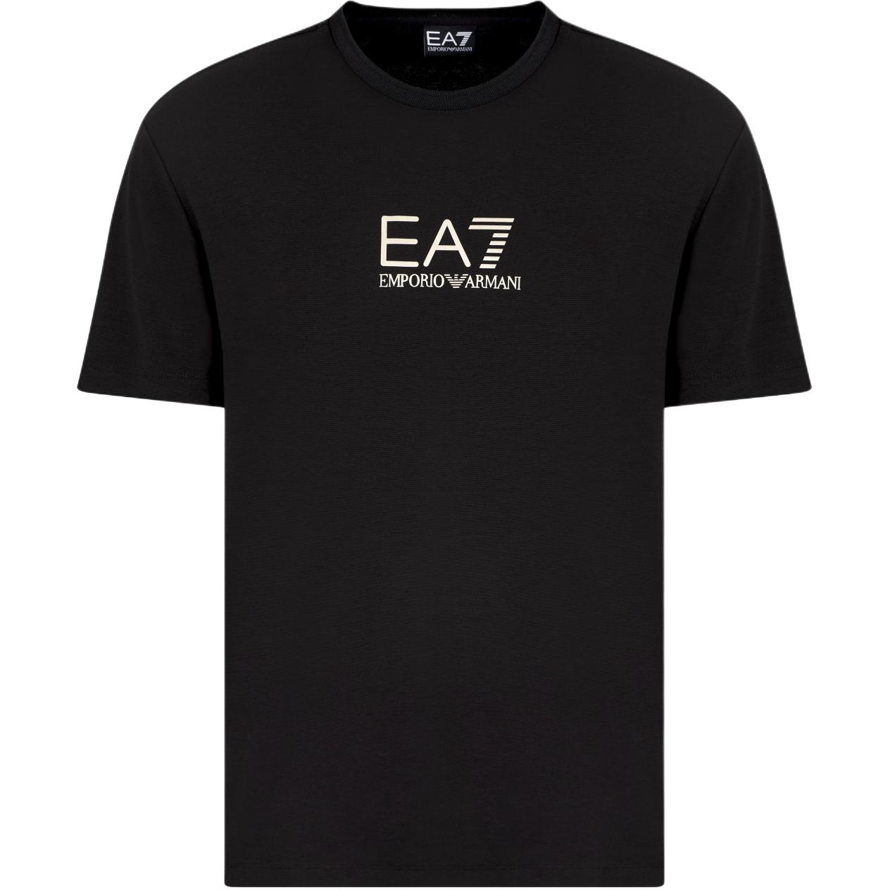 Emporio Armani Мужская футболка EA7 с принтом золотого логотипа однотонная с круглым вырезом коротким рукавом топ черный 7M000301-AF13739-UC001 M 10980₽