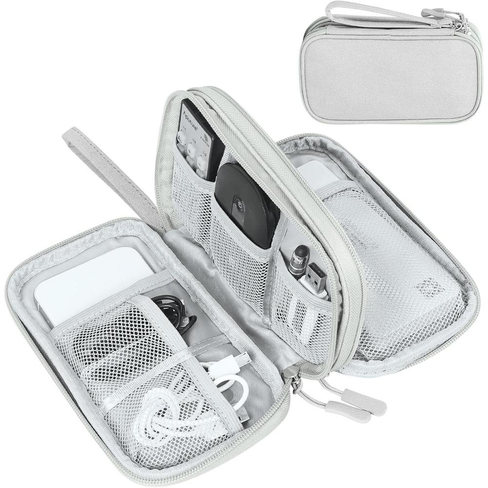 Travel Cable Organizer Bag Pouch Electronic Accessories Carry Case Portable Waterproof Double Layers All-in-One Storage