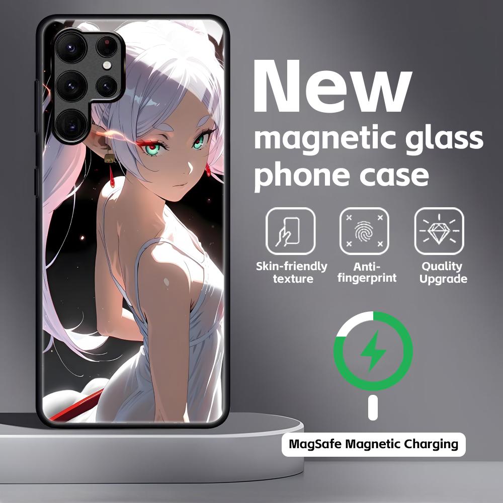anime Frieren Beyond Journey's End   Phone Case For Samsung S25 S24 S23 S22 S21 S20 Plus Ultra Note20 Glass Magnetic Case