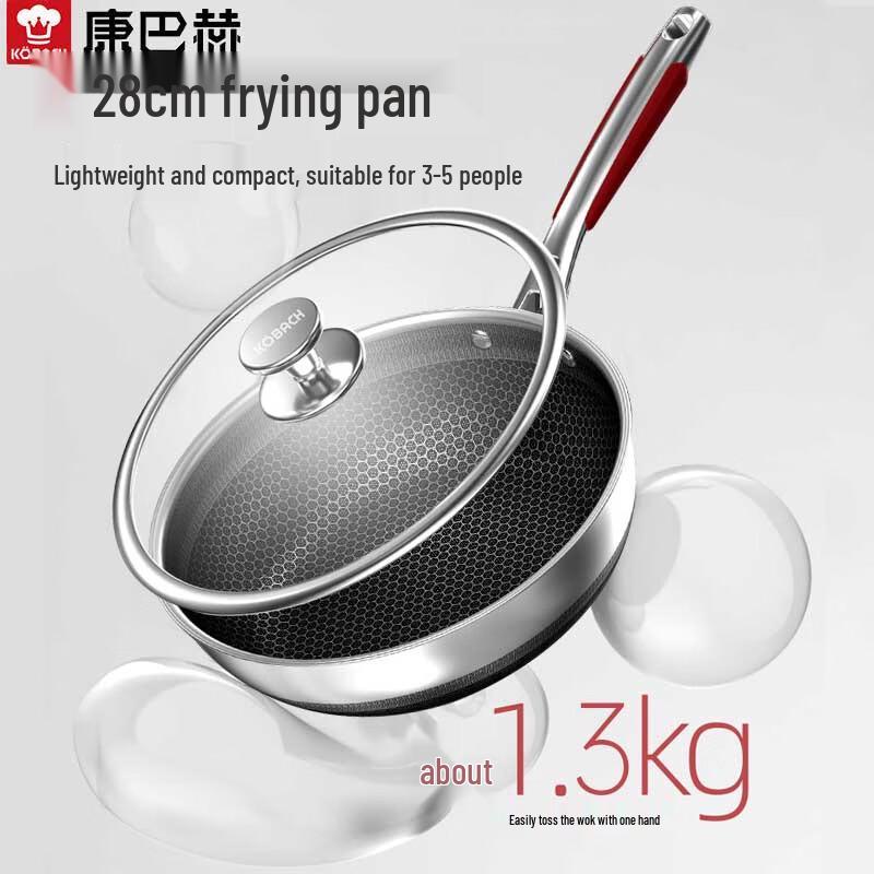 

KABACH 28cm 316L Stainless Steel Deep Frying Pan