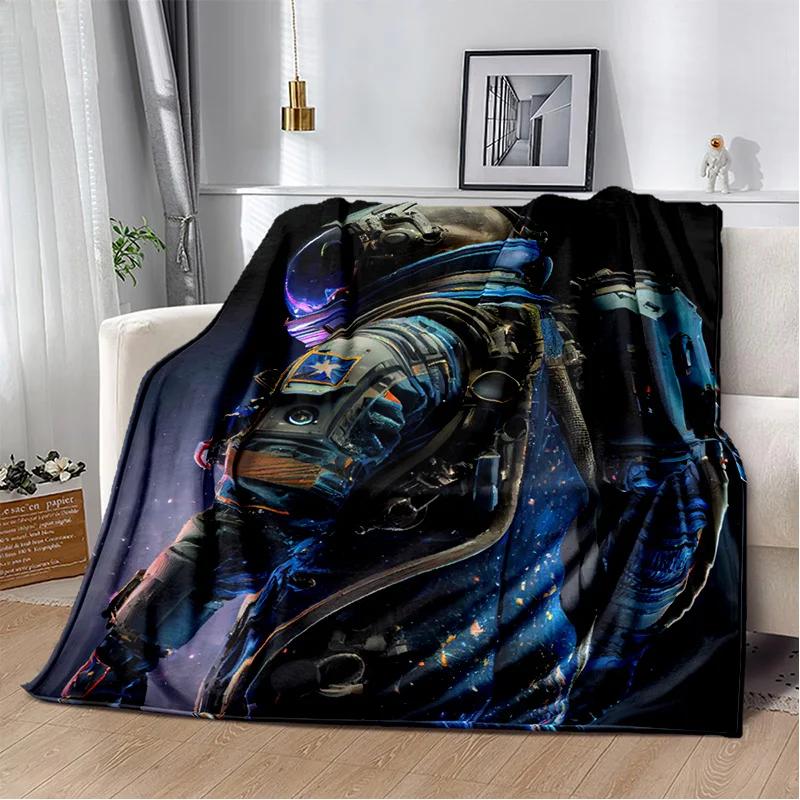 3D Outer Space Astronaut Universe Spaceman Cartoon Blanket,Soft Throw Blanket for Home Bedroom Bed Sofa Office Cover Blanket Kid