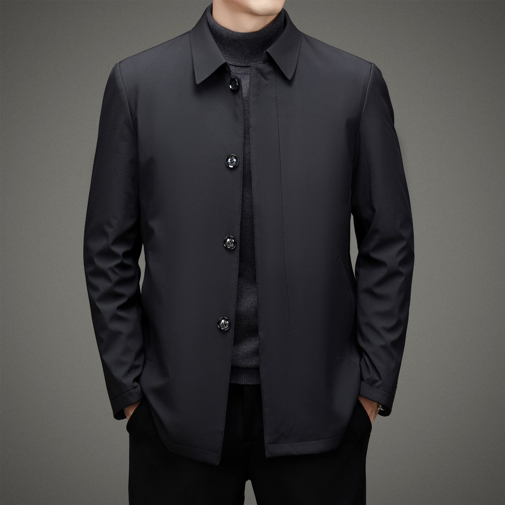 

Новая зимняя мужская термоодежда с хлопковой подкладкой, куртка, деловая повседневная одежда для папы, утепленная мужская одежда, пальто и плащ Tide L