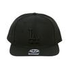47 Cap Captain Snapback Hat SURE SHOT CAPTAIN Major League Baseball Los Angeles Dodgers All Black [47 Brand] Men's & Women's