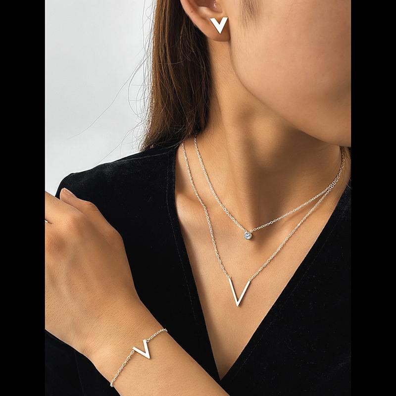 Luxurious Exquisite Diamond-set Decorative Stainless Steel Zircon Set Suitable For Women To Wear And Match For Summer Travel