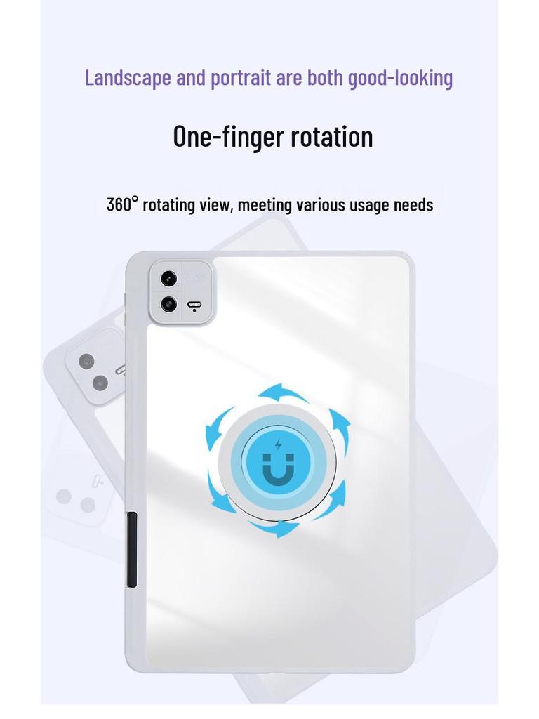 Xiaomi 7sPro Tablet Case: Magnetic 3+Y Fold, 6S Rotating, 56Pro Detachable, 12.5 Drop-Proof, Fits 14".