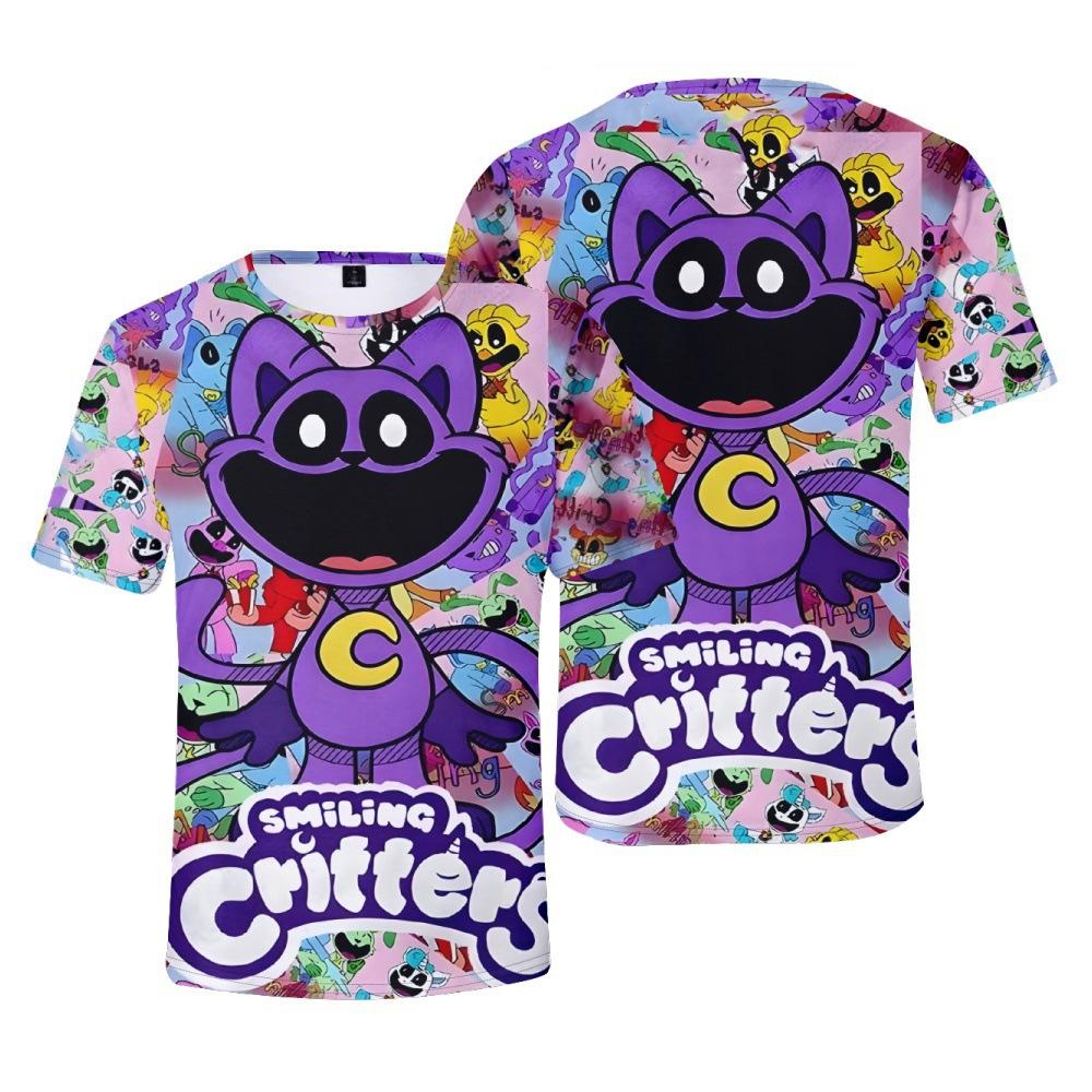 

Smiling Critters T-Shirts Printed Graphic Shirts Casual Cosplay Short Sleeve Tee Tops for Men Women XXS