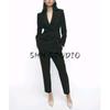 Spring New Women's Clothing Commute Style Double Breasted Suit Outwear 2205593 High Waist Slim-Fit Pants 2199593