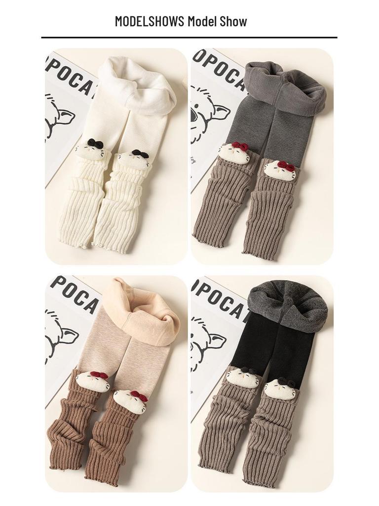 Kids' Winter Bow Cat Leg Warmers - Korean Style Over-the-Knee Socks for Girls