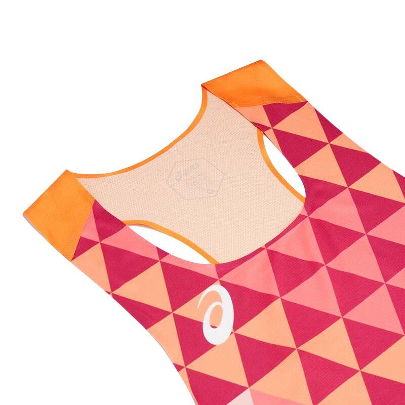 Asics Marathon Full Print Quick-Dry Running Vest Men Tops Orange Red 2011C721-800