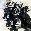 Black And White Rose Simulation Flower Single Fake Flower Halloween Popular Party Decoration Flower Wedding Shooting Prop