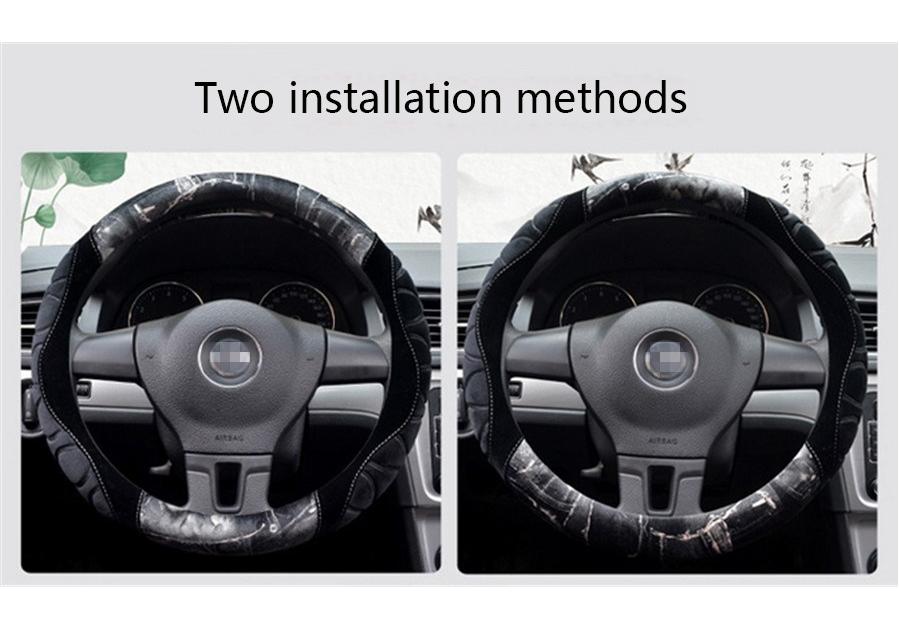 New short plush steering wheel cover flocking car handle warm non-slip for car