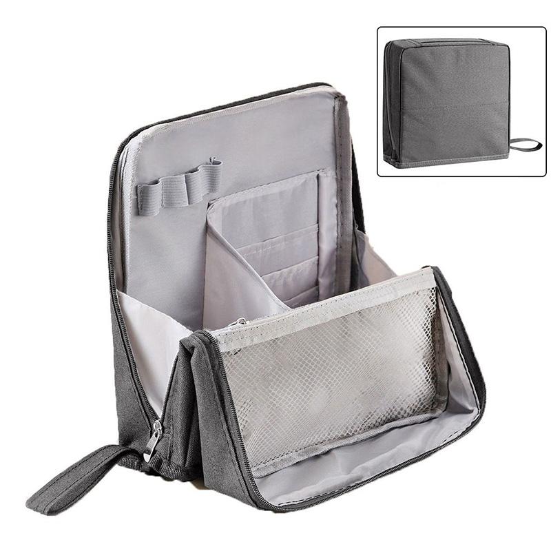 Large-capacity Portable Cosmetic Bag Vertical Desktop Storage Multifunctional Cosmetic Storage Bag Stationery Pen Storage Bag серый