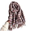Autumn And Winter Atmosphere Plaid Warm Scarf Women'S Shawl Versatile Commuting Fringed Fine Sand Imitation Cashmere Scarf