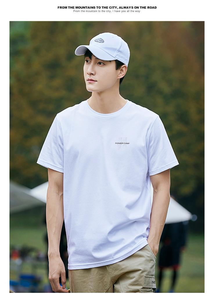 Outdoor Embroidered Letter Printed Round Neck Versatile Short Sleeved T-shirt for Summer Fashion Outdoor Men's Wear