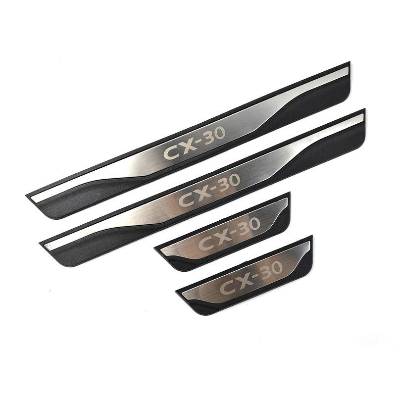 4Pcs/Lot ABS Stainless Steel For - MAZDA CX-30 CX30 CX 30 DM Door Sill Pedal Welcome Scuff Plate Decoration Cove
