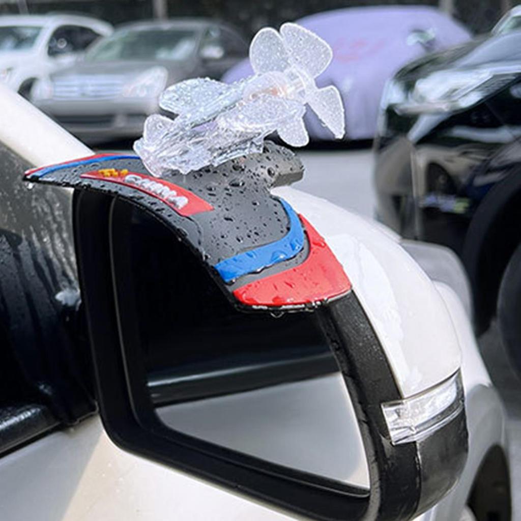 Car Exterior Decorations Wind-Powered LED Airplane Auto Ornament Exterior Rearview Mirror Decor for Car Owners Drivers Women Men