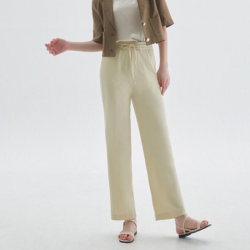 Baiyu Women Cool Pleats Easy Pants Pwgs Set