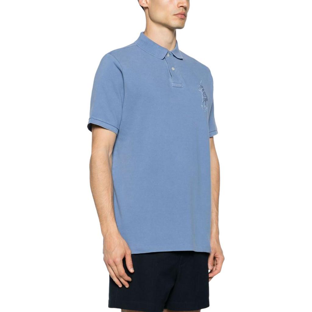 Polo Ralph Lauren Logo Embroidered Casual Short Sleeve Polo Shirt Men tops Sky-Blue 710936508-001