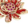 Meaningful Gift Accessory Chinese Style Enamel Brooch Sparkling Rhinestones Flower