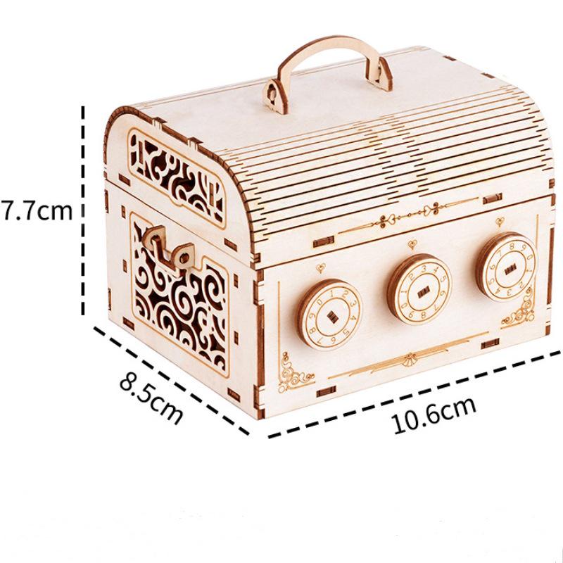 Handcrafted 3D Wooden Password Box Puzzle - DIY Interlocking Model Toy & Gift