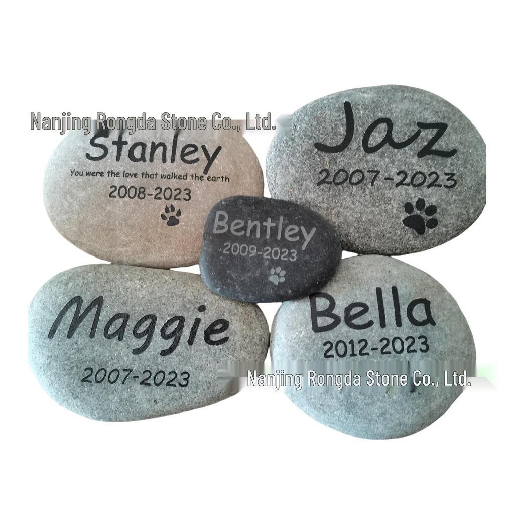 Cross-Border Pet Memorial Stone: Engraved Pebble for Dogs and Animals, Outdoor Use