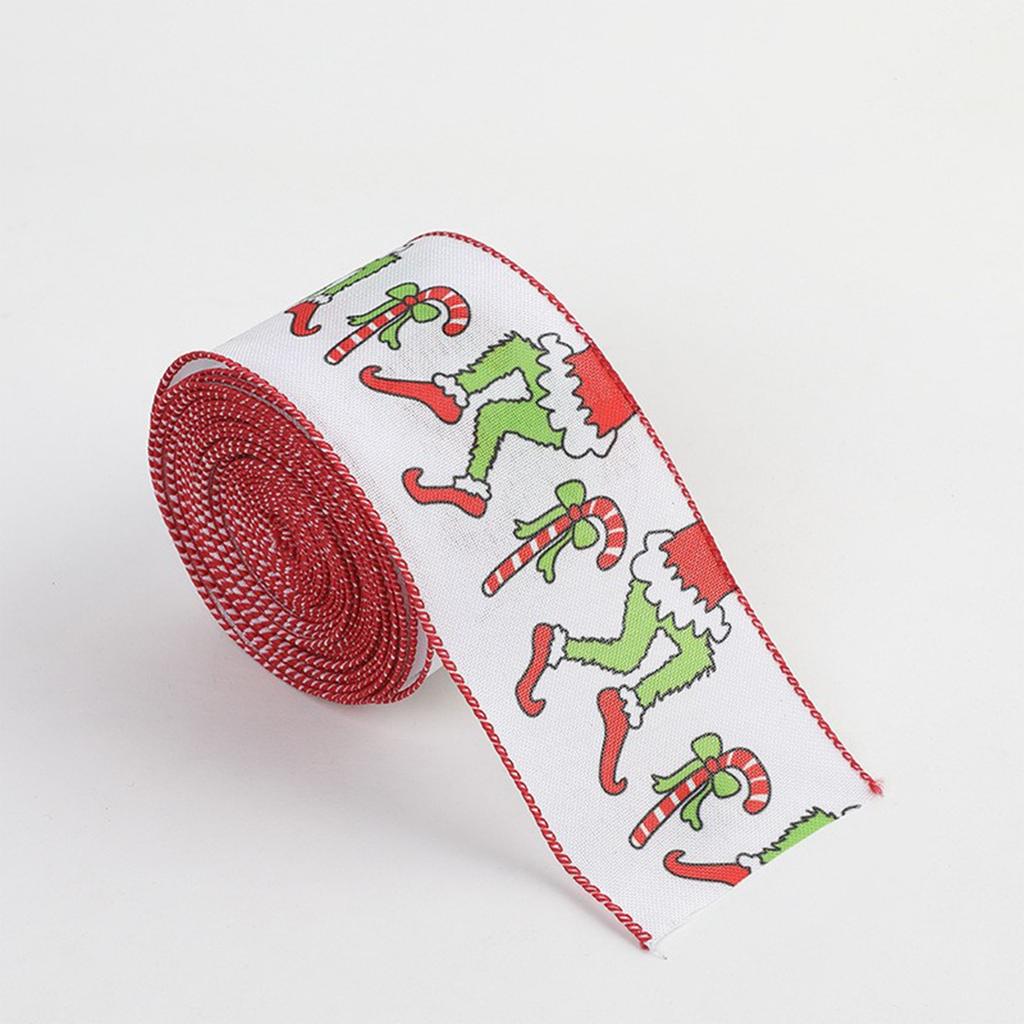 Christmas Webbing, Imitation Linen Ribbon Decoration, Bow Accessory, Snowflake Christmas Ribbon.