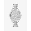 Oversized Layton Pavé Silver-Tone Watch MK6976
