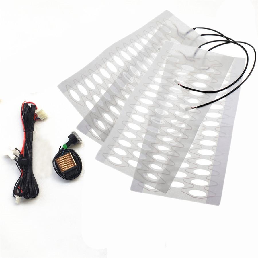 2 Seats Universal Two Seater Switch Carbon Fiber Heated Seat Heater Kit 5-Level 12V