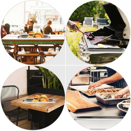 Stainless Steel Steam Food Pan with Lid Versatile Catering Food Storage Box for Charcuterie Lunch and Home Supplies for Food Prep and Serving