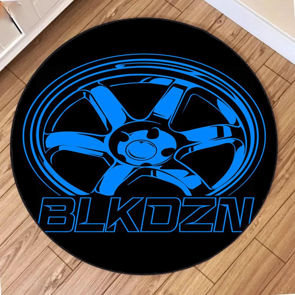 Fuuny Wheel Pattern Round Carpet Circle Floor Mat for Living Room Bedroom Decoration Non Slip Home Sofa Coffee Table Area Rugs
