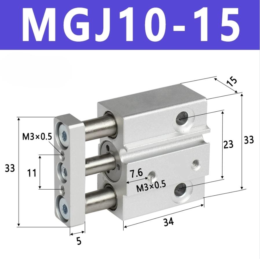 SMC Micro Guide Rod Cylinder MGJ/TCM6/MGJ-10-5 MGJ-10-15-20-25-30-40 Small Three-rod Cylinder