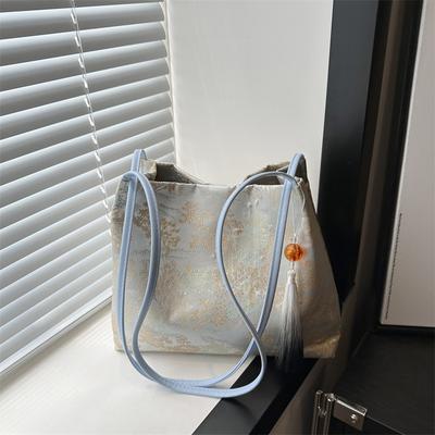 Bolsa Chinesa Nova de Grande Capacidade Casual Verão Novo Estilo Bordada para o Trabalho Uma Alça Bolsa de Mão Tote