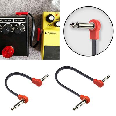 1/4 Inch Guitar Pedal Cables Right Angle Plug 15cm/20cm Guitar Patch Cable Portable Instrument Effects Pedal Patch Cable
