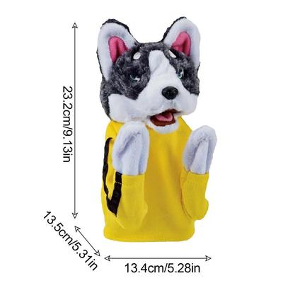 Electric Sounding Hand Puppet Dog Toy Children's Plush Boxing Husky Doll Interactive Tricky Child Soothing Toy Gift Hand Puppet