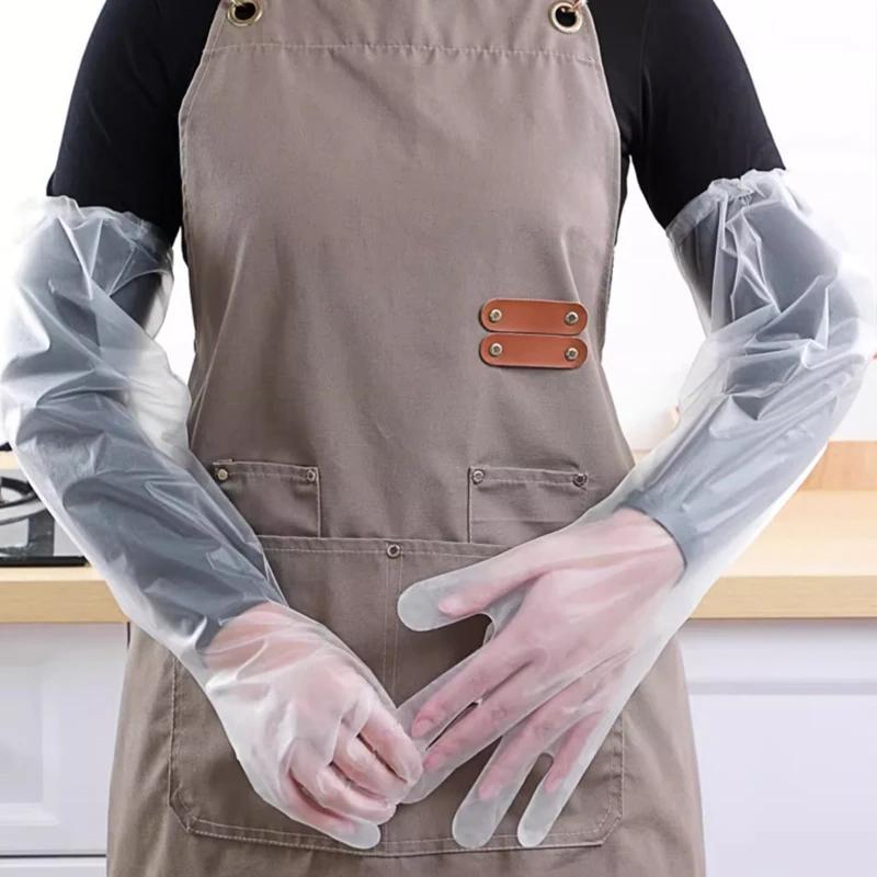 New Food Grade Disposable Extended Thickened Gloves Waterproof And Oil-free Good Sealing For Kitchen Dishwashing And Vegetables