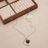 Vintage Heart-Shaped Stone Pendant Necklace for Women Fashion Adjustable Pull-Out Tassel Y-Shaped Necklace Charm Jewelry Gifts