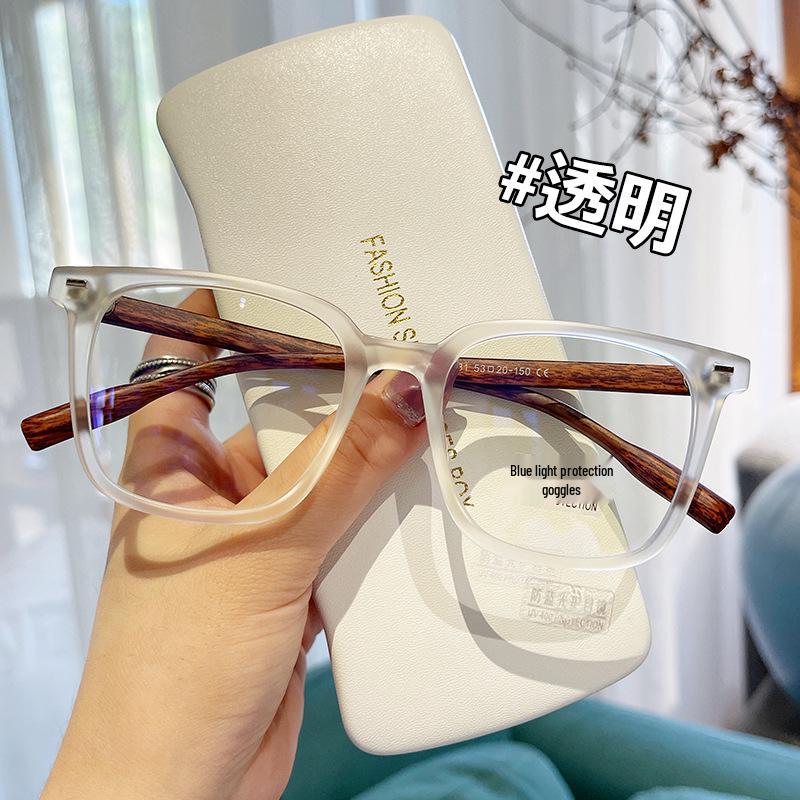 

2024 Очки без диоптрий с защитой от синего света, с дужками под дерево и рецептом для миопии, легкая оправа