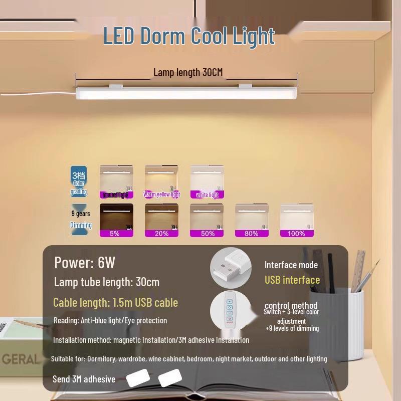 LED Desk and Bedside Lamp with Magnetic Eye Protection and Charging Port