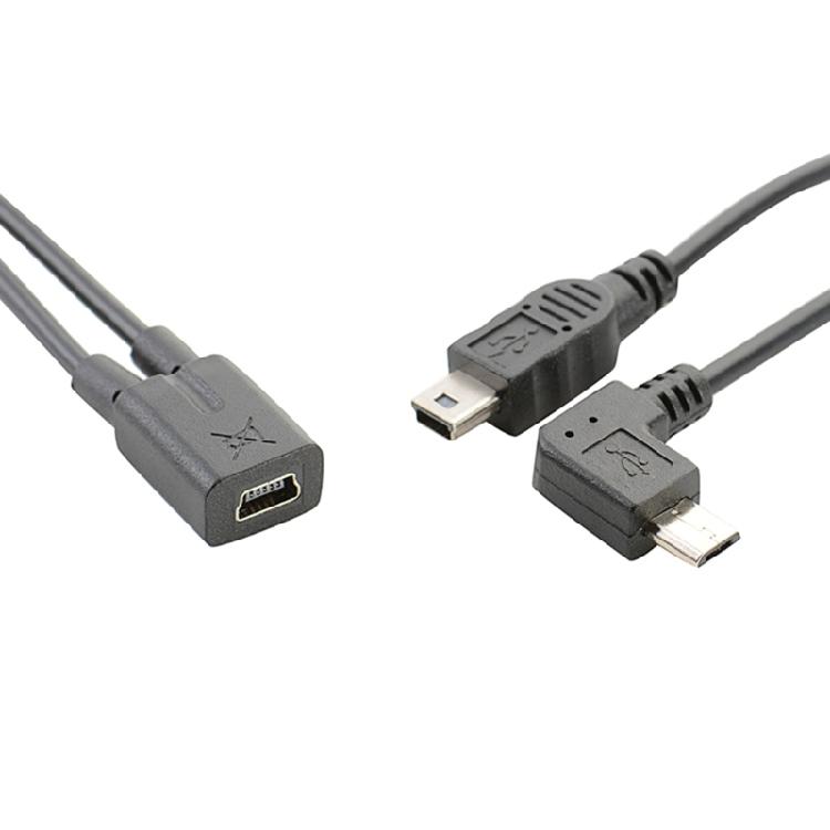 Mini USB Splitter Cable Female to 5p Male Wire Micro Male Charging Cable