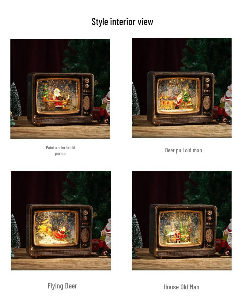 Snowflake Crystal Lamp TV Music Box - Christmas Gift & Decoration