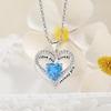 Heart-Shaped Diamond Pendant Necklace with Birth Month Accent