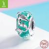 Mermaid S925 Sterling Silver Glazed Beaded Bracelet Silver Jewelry Accessories Scc1154