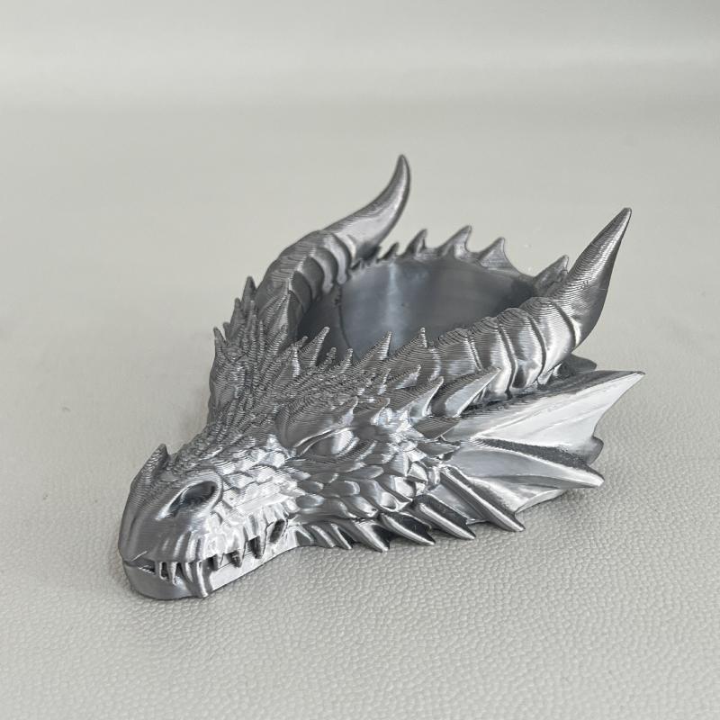 3D Printed Dragon Head Tray Creative Desk Bowl Organizer for Keys Coins Watches Jewelry Fantasy Home Office Decoration Ornament