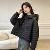 Down jacket women's short winter new fashion literary hooded new Chinese light and warm white duck down bread jacket