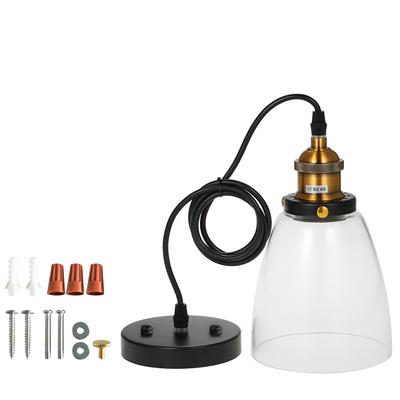 Lampada a sospensione in vetro Lampada a sospensione retrò vintage con base per lampadina Design semplice e compatto per Restau