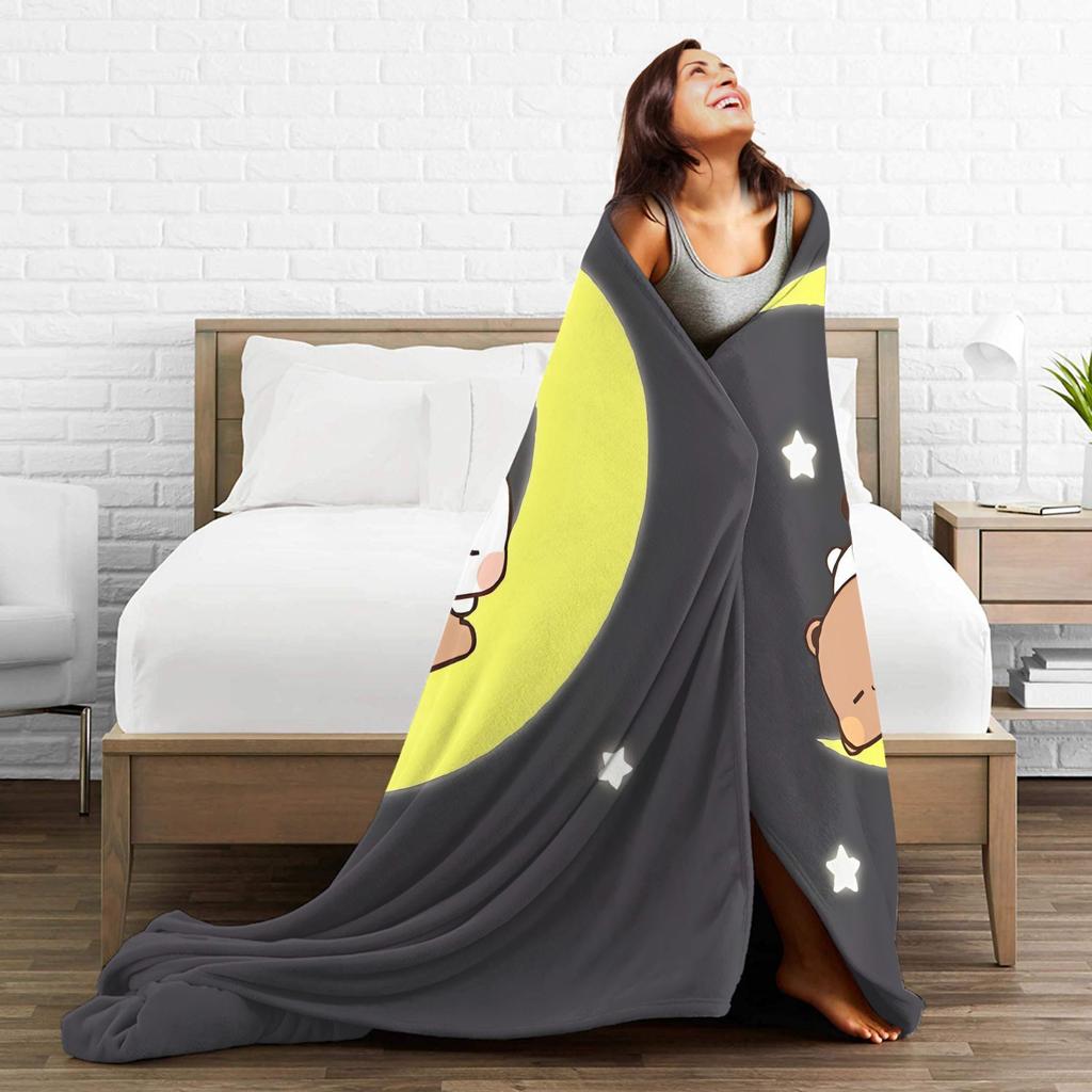 Bubu Dudu Sleep Warm Soft Blanket Girls Boys Plush Throw Blanket Print Couch Chair Flannel Bedspread Sofa Bed Cover