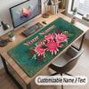 Floral Garden Theme Customized Mouse Pad Personalized Print Name Text Desk Mat For Home Office Table Decor