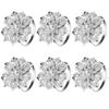 6Pcs Rose Flower Napkin Holder Floral Rhinestone Napkins Rings for Wedding Mother's Day Party Dinner Table Decor