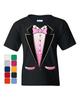Pink Tuxedo Youth Kids Boys T-Shirt Funny Party Wedding Birthday Tux